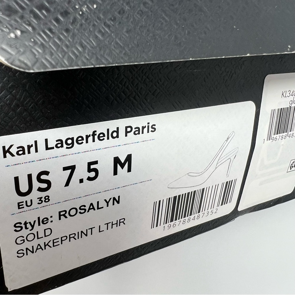 Karl Lagerfeld Gold Slingback Heels - Picture 9 of 10